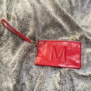 M Red Clutch Wallet Wristlet